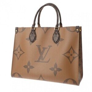 Louis Vuitton the Monogram Handbag Reverse On Giant Canvas Brown Tote Go